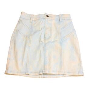 Forever 21 Size Small NEW NWT Light Sky Blue Cream Skirt Unique Marble Cotton